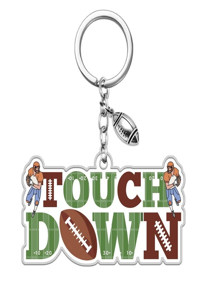 MOEXUKO Football Birthday Party Decorations Keychain Superbowl Party Decorations Football Gifts for Footballs Lovers Footballs Themed Gifts Ideas Touch Dowm Keyring - Image 1